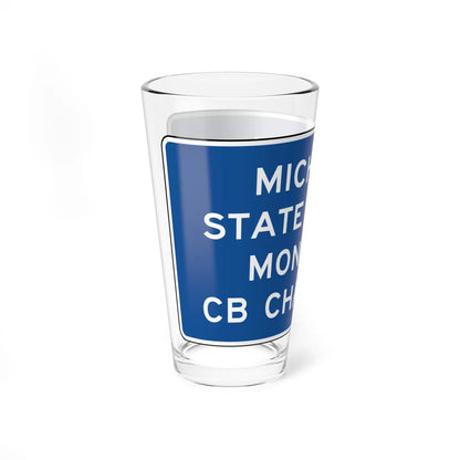 MUTCD D12-3 (Michigan) (Road Sign) Pint Glass 16oz - Go Mug Yourself