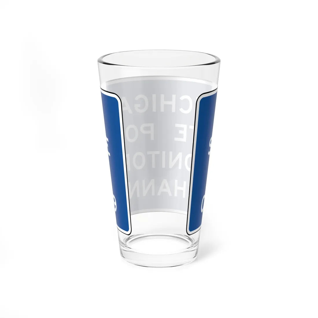 MUTCD D12-3 (Michigan) (Road Sign) Pint Glass 16oz - Go Mug Yourself