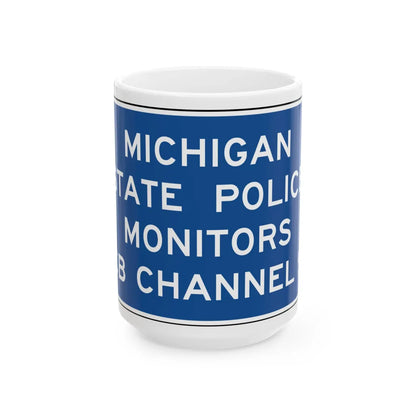 MUTCD D12-3 (Michigan) (Road Sign) White Coffee Mug 15oz - Go Mug Yourself