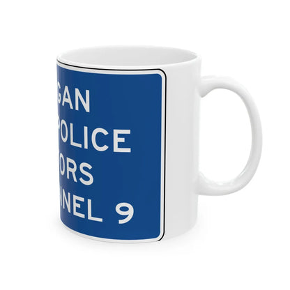 MUTCD D12-3 (Michigan) (Road Sign) White Coffee Mug - Go Mug Yourself