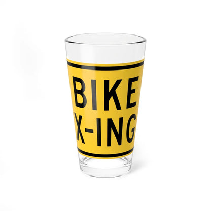 MUTCD-DE W11-1P-DE (Delaware) (Road Sign) Pint Glass 16oz 16oz - Go Mug Yourself