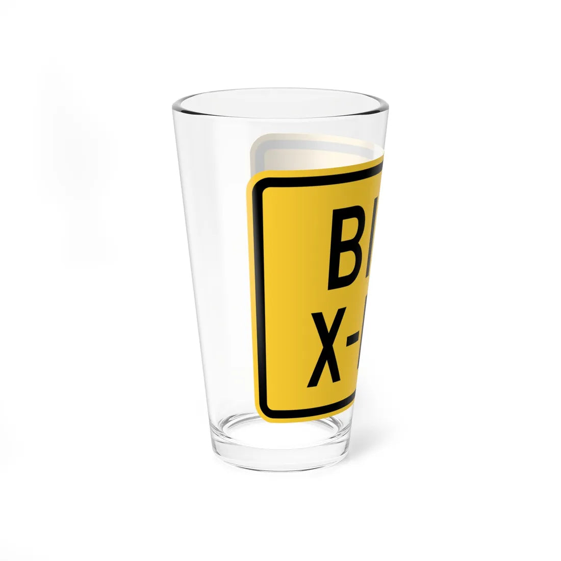 MUTCD-DE W11-1P-DE (Delaware) (Road Sign) Pint Glass 16oz - Go Mug Yourself