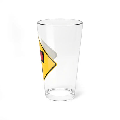 MUTCD-DE W3-3-DE1 (Delaware) (Road Sign) Pint Glass 16oz - Go Mug Yourself