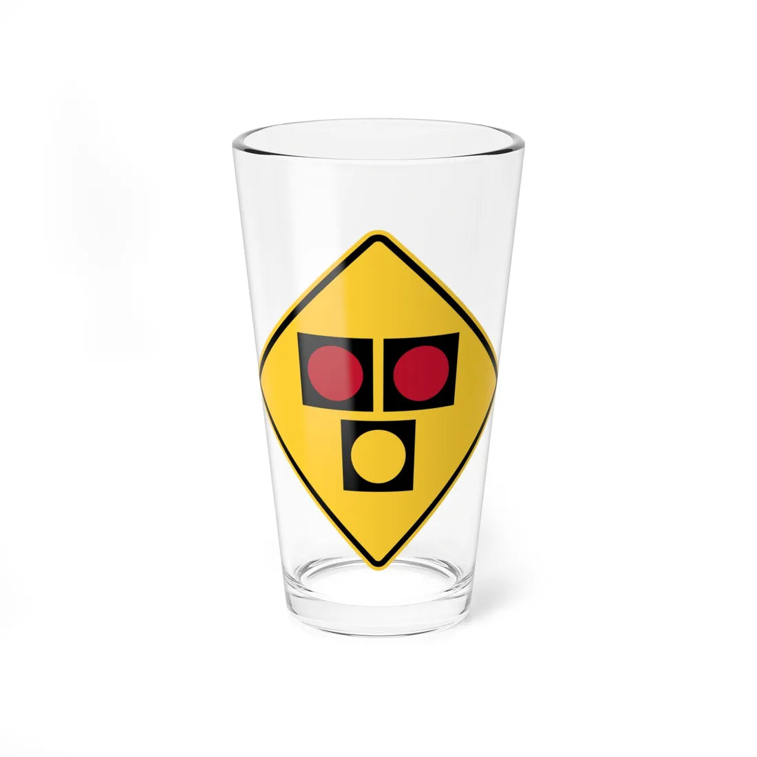 MUTCD-DE W3-3-DE1 (Delaware) (Road Sign) Pint Glass 16oz - Go Mug Yourself