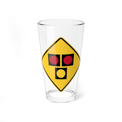 MUTCD-DE W3-3-DE1 (Delaware) (Road Sign) Pint Glass 16oz - Go Mug Yourself