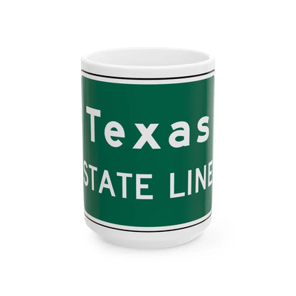MUTCD I2-1 (Texas) (Road Sign) White Coffee Mug 15oz - Go Mug Yourself