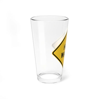 MUTCD-IN W8-Y8 (Indiana) (Road Sign) Pint Glass 16oz - Go Mug Yourself