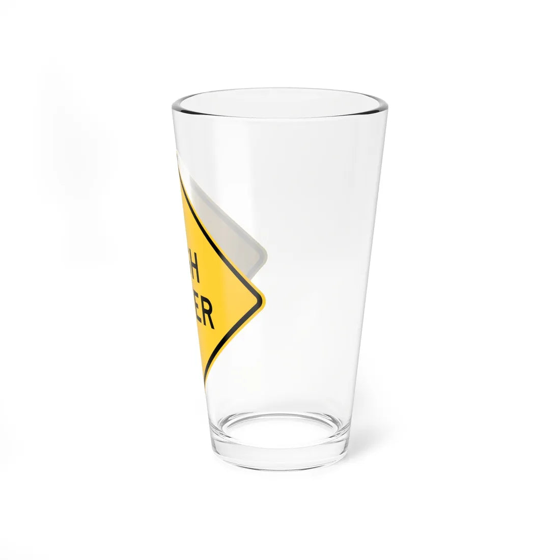 MUTCD-IN W8-Y8 (Indiana) (Road Sign) Pint Glass 16oz - Go Mug Yourself