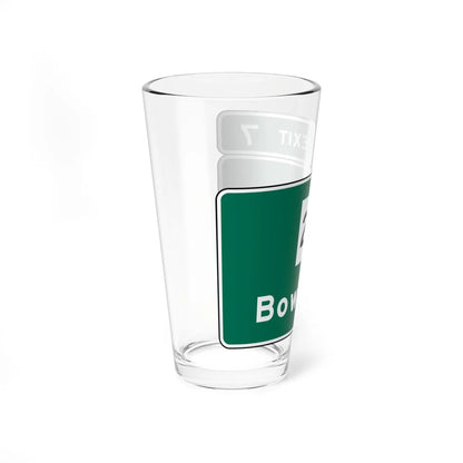 MUTCD Interchange Exit Direction Sign (Texas) (Road Sign) Pint Glass 16oz - Go Mug Yourself