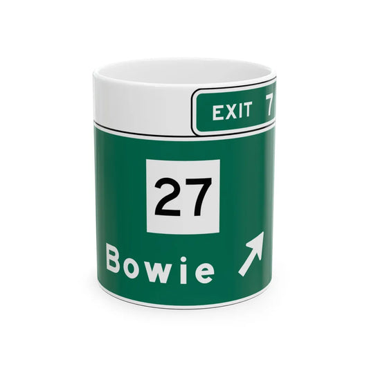 MUTCD Interchange Exit Direction Sign (Texas) (Road Sign) White Coffee Mug 11oz - Go Mug Yourself