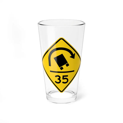 MUTCD-MD W1-131-R (Maryland) (Road Sign) Pint Glass 16oz 16oz - Go Mug Yourself