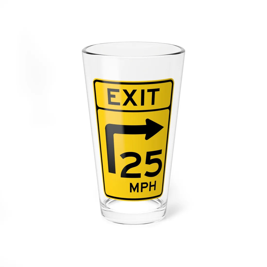 MUTCD-MD W13-21-R (Maryland) (Road Sign) Pint Glass 16oz 16oz - Go Mug Yourself