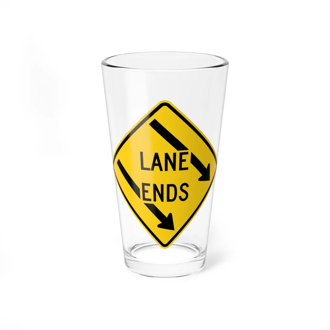 MUTCD-MD W9-22-R (Maryland) (Road Sign) Pint Glass 16oz 16oz - Go Mug Yourself