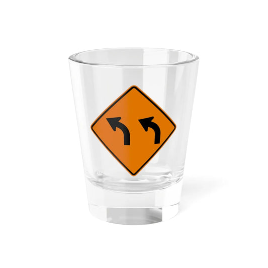 MUTCD-MI CW1-2bL (Michigan) (Road Sign) Shot Glass 1.5oz 1.5oz - Go Mug Yourself