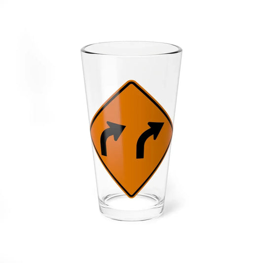 MUTCD-MI CW1-2bR (Michigan) (Road Sign) Pint Glass 16oz 16oz - Go Mug Yourself