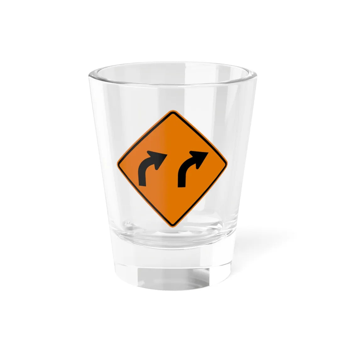 MUTCD-MI CW1-2bR (Michigan) (Road Sign) Shot Glass 1.5oz 1.5oz - Go Mug Yourself