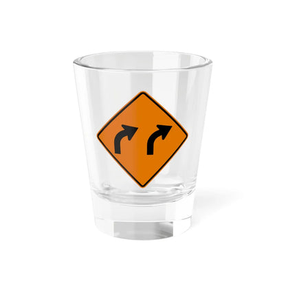MUTCD-MI CW1-2bR (Michigan) (Road Sign) Shot Glass 1.5oz 1.5oz - Go Mug Yourself