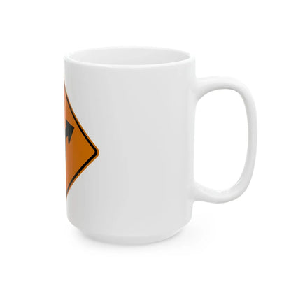 MUTCD-MI CW1-2bR (Michigan) (Road Sign) White Coffee Mug - Go Mug Yourself