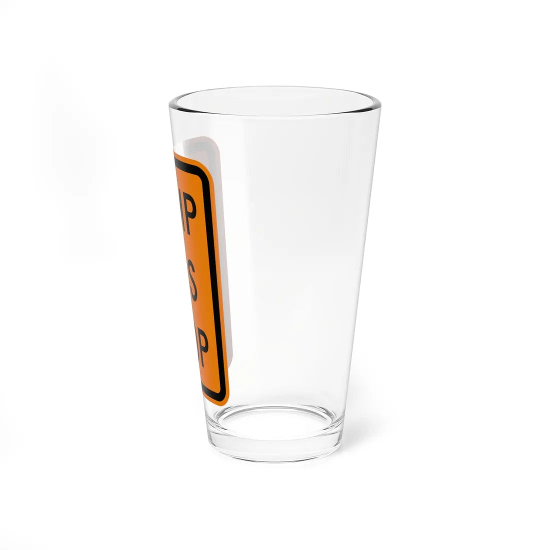 MUTCD-MI CW20-11 (Michigan) (Road Sign) Pint Glass 16oz - Go Mug Yourself