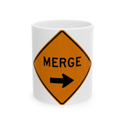 MUTCD-MI CW20-14 (Michigan) (Road Sign) White Coffee Mug 11oz - Go Mug Yourself