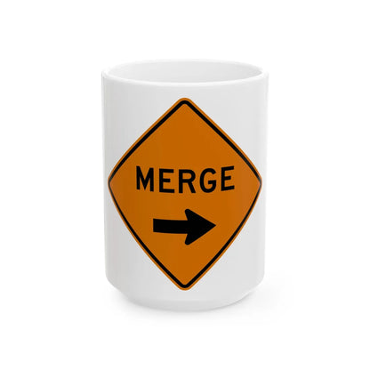 MUTCD-MI CW20-14 (Michigan) (Road Sign) White Coffee Mug 15oz - Go Mug Yourself
