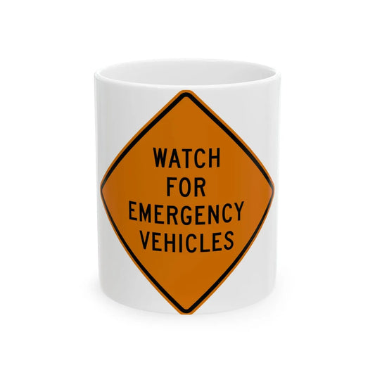 MUTCD-MI CW20-4c (Michigan) (Road Sign) White Coffee Mug 11oz - Go Mug Yourself