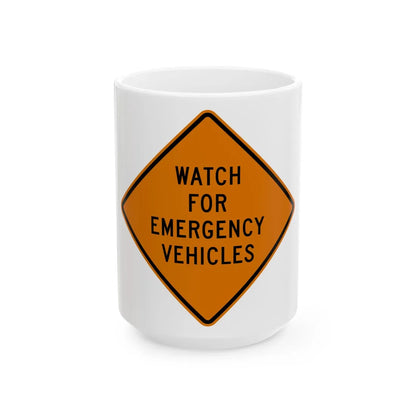 MUTCD-MI CW20-4c (Michigan) (Road Sign) White Coffee Mug 15oz - Go Mug Yourself