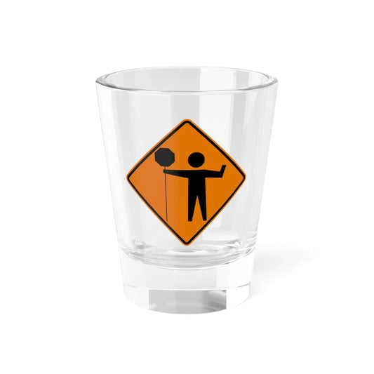 MUTCD-MI CW20-7a (Michigan) (Road Sign) Shot Glass 1.5oz 1.5oz - Go Mug Yourself