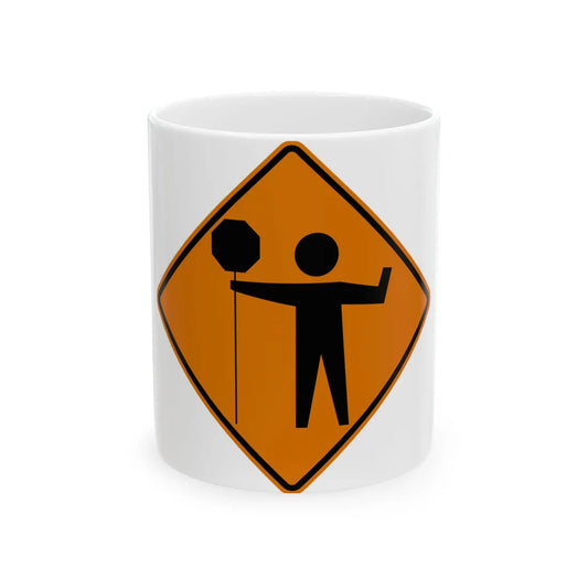 MUTCD-MI CW20-7a (Michigan) (Road Sign) White Coffee Mug 11oz - Go Mug Yourself