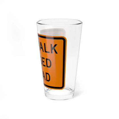 MUTCD-MI CW20-8 (Michigan) (Road Sign) Pint Glass 16oz - Go Mug Yourself
