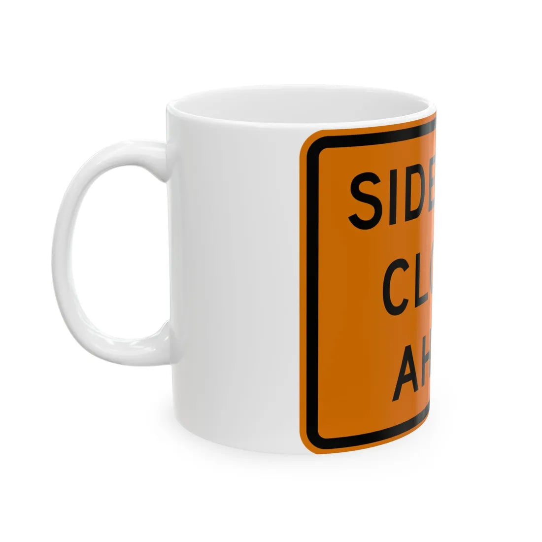 MUTCD-MI CW20-8 (Michigan) (Road Sign) White Coffee Mug - Go Mug Yourself