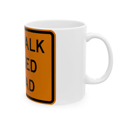 MUTCD-MI CW20-8 (Michigan) (Road Sign) White Coffee Mug - Go Mug Yourself