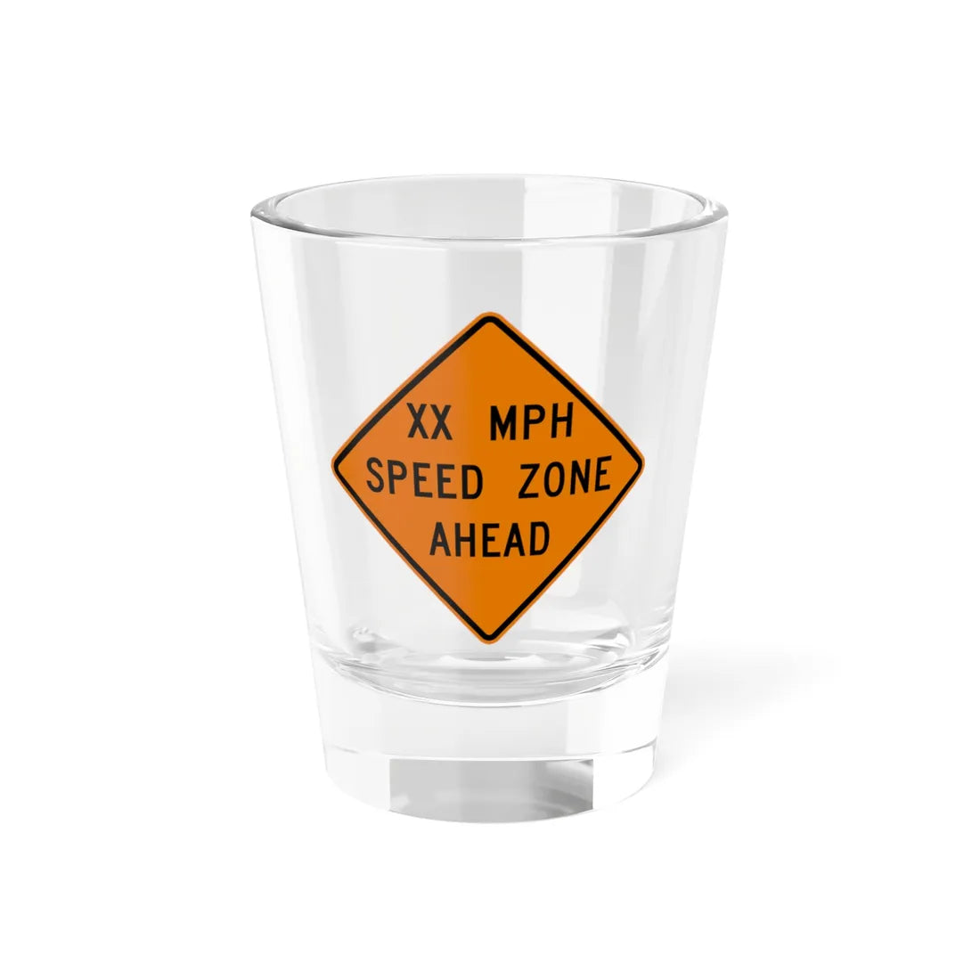 MUTCD-MI CW3-5a (Michigan) (Road Sign) Shot Glass 1.5oz 1.5oz - Go Mug Yourself