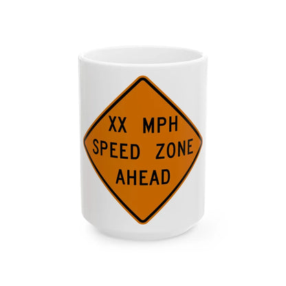MUTCD-MI CW3-5a (Michigan) (Road Sign) White Coffee Mug 15oz - Go Mug Yourself