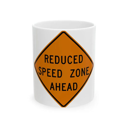 MUTCD-MI CW3-5b (Michigan) (Road Sign) White Coffee Mug 11oz - Go Mug Yourself
