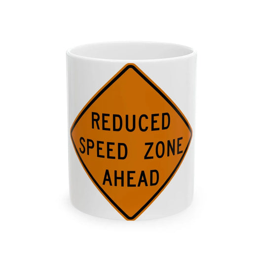 MUTCD-MI CW3-5b (Michigan) (Road Sign) White Coffee Mug 11oz - Go Mug Yourself