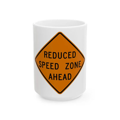 MUTCD-MI CW3-5b (Michigan) (Road Sign) White Coffee Mug 15oz - Go Mug Yourself