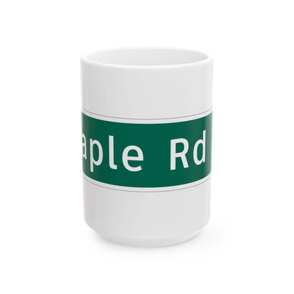 MUTCD-MI D1-1b (Michigan) (Road Sign) White Coffee Mug 15oz - Go Mug Yourself