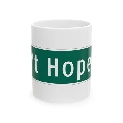 MUTCD-MI D3-1 (Michigan) (Road Sign) White Coffee Mug 11oz - Go Mug Yourself