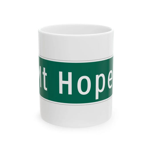 MUTCD-MI D3-1 (Michigan) (Road Sign) White Coffee Mug 11oz - Go Mug Yourself