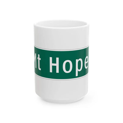 MUTCD-MI D3-1 (Michigan) (Road Sign) White Coffee Mug 15oz - Go Mug Yourself