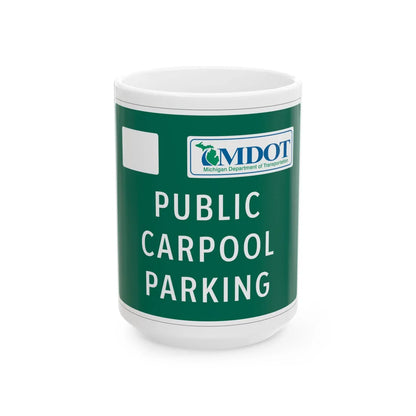 MUTCD-MI D4-4a (Michigan) (Road Sign) White Coffee Mug 15oz - Go Mug Yourself