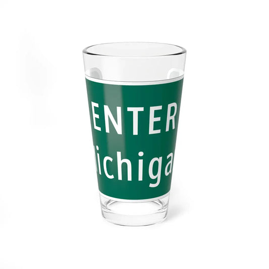 MUTCD-MI I2-1 (Michigan) (Road Sign) Pint Glass 16oz 16oz - Go Mug Yourself