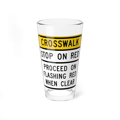 MUTCD-MI R10-23b (Michigan) (Road Sign) Pint Glass 16oz 16oz - Go Mug Yourself