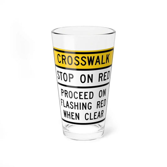 MUTCD-MI R10-23b (Michigan) (Road Sign) Pint Glass 16oz 16oz - Go Mug Yourself