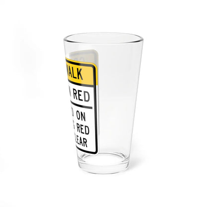 MUTCD-MI R10-23b (Michigan) (Road Sign) Pint Glass 16oz - Go Mug Yourself