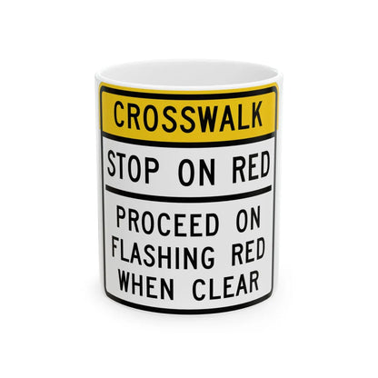 MUTCD-MI R10-23b (Michigan) (Road Sign) White Coffee Mug 11oz - Go Mug Yourself