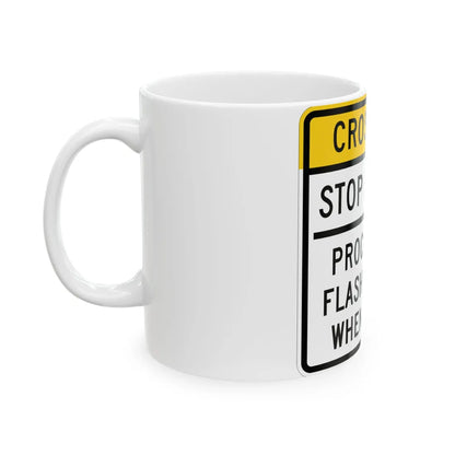 MUTCD-MI R10-23b (Michigan) (Road Sign) White Coffee Mug - Go Mug Yourself