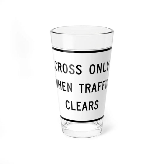 MUTCD-MI R10-4c (Michigan) (Road Sign) Pint Glass 16oz 16oz - Go Mug Yourself
