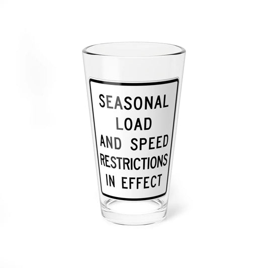 MUTCD-MI R12-8 (Michigan) (Road Sign) Pint Glass 16oz 16oz - Go Mug Yourself
